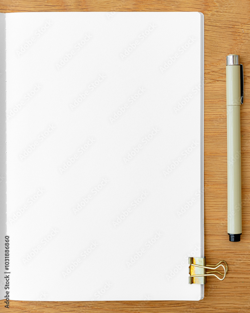 Poster blank notebook page with stationary design element