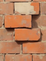 Obraz premium Red Brick Wall Texture - A Generative AI Masterpiece showcasing the beauty of a brick wall, capturing the rugged texture, subtle color variations, and unique pattern.