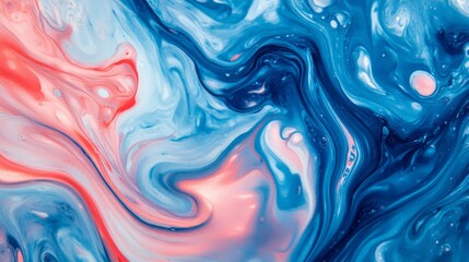 Mesmerizing Fluid Abstract Composition with Vibrant Blue and Pink Tones