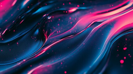 Vibrant Abstract Fluid Waves with Glowing Particles