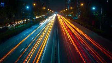Abstract speed technology background with Hong Kong City night scenes
