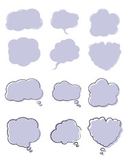 Set of speech bubbles. Speech Bubbles of different shapes with shadows
