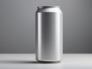 minimalistic image of a white aluminum can on a plain background