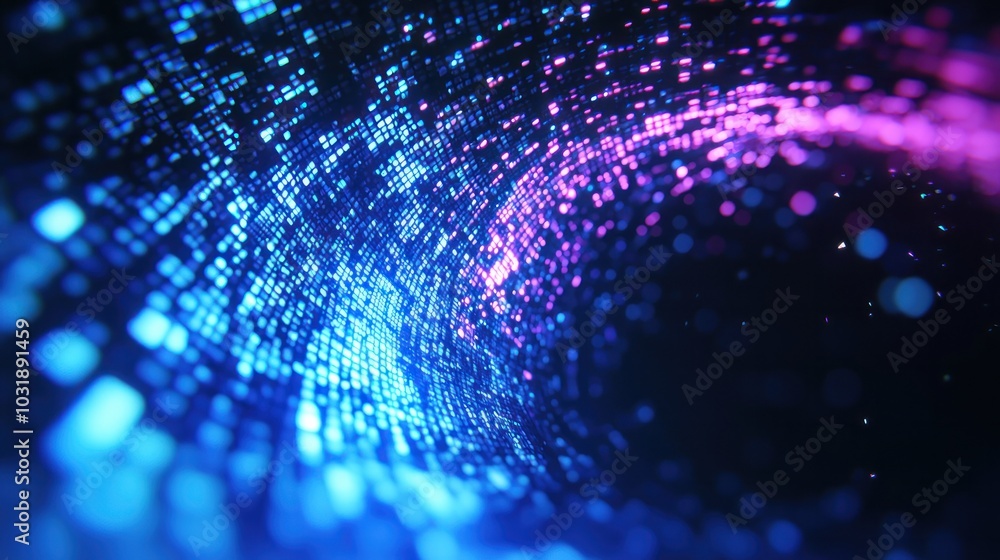 Poster dynamic digital wave exploring the interplay of light and color in abstract visuals