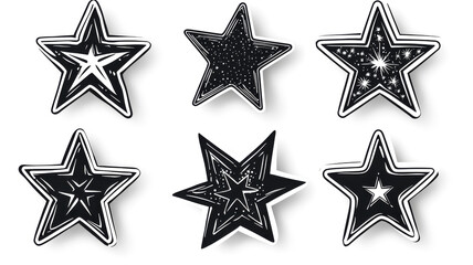 Five-Star Tattoo with Geometric Accents