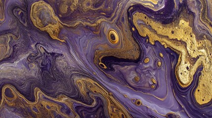 Majestic Geode: Captivating Swirls of Purple and Gold
