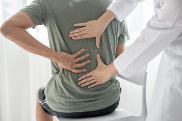 Male patients consulted physiotherapists with Low back pain for examination and treatment....