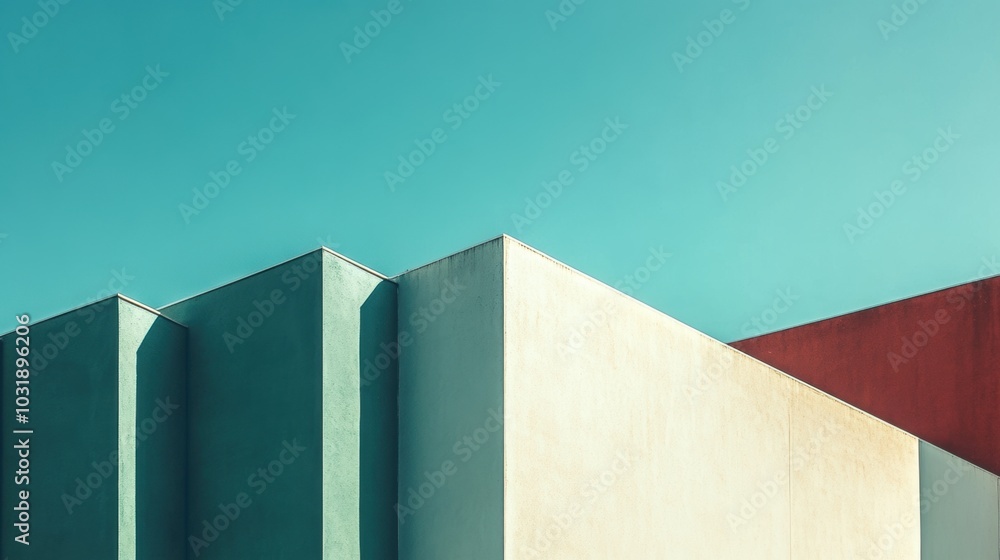 Poster uniform geometry, a series of sleek, identical shapes arranged in a clean, minimalistic layout, show