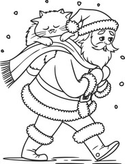 Christmas coloring book page activity for kids and adults, Festive atmosphere - coloring book for children and teenagers.