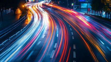 Obraz premium Abstract speed technology background with Hong Kong City night scenes