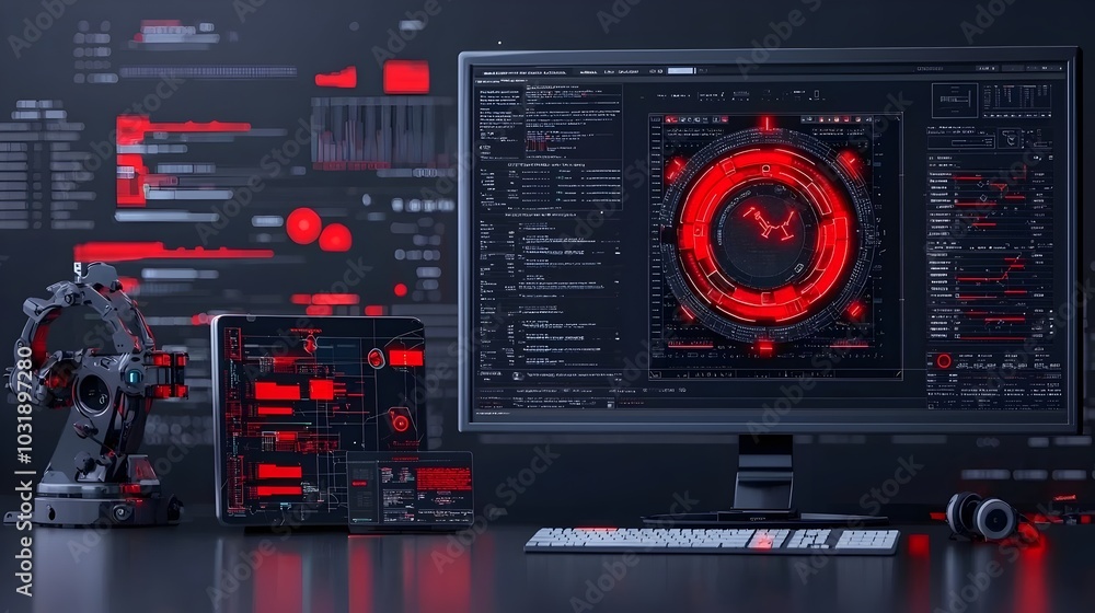 Aufkleber Firewall Breach Notification Alert Displayed on a Virtual Security Dashboard Interface  Cybersecurity Threat Detection and Protection Concept