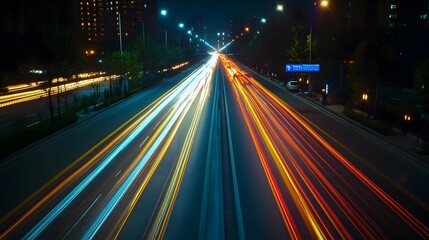 Obraz premium Abstract speed technology background with Hong Kong City night scenes