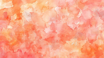 Fototapeta premium peach orange rectangular watercolor background. Festive day concept banner. For text and card