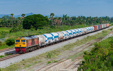 freight train num 721 at Phetchaburi, Thailand 