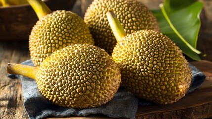 Fresh Jackfruit Pods Close-Up Texture