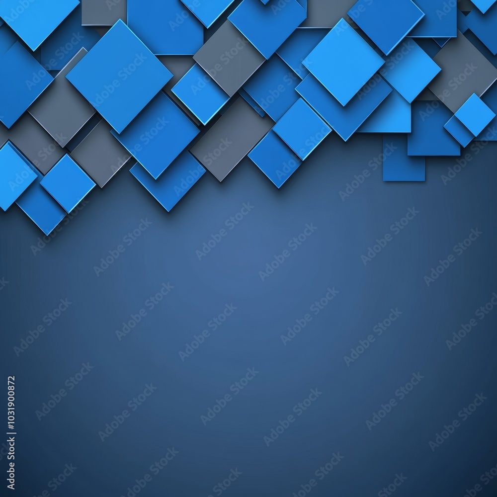 Poster abstract background with blue and gray squares. modern design template for presentation.