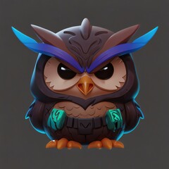 Fototapeta premium Angry Cartoon Owl