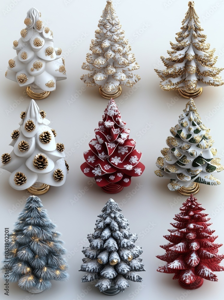 Poster high quality transparent background for christmas tree with detailed 3d rendering