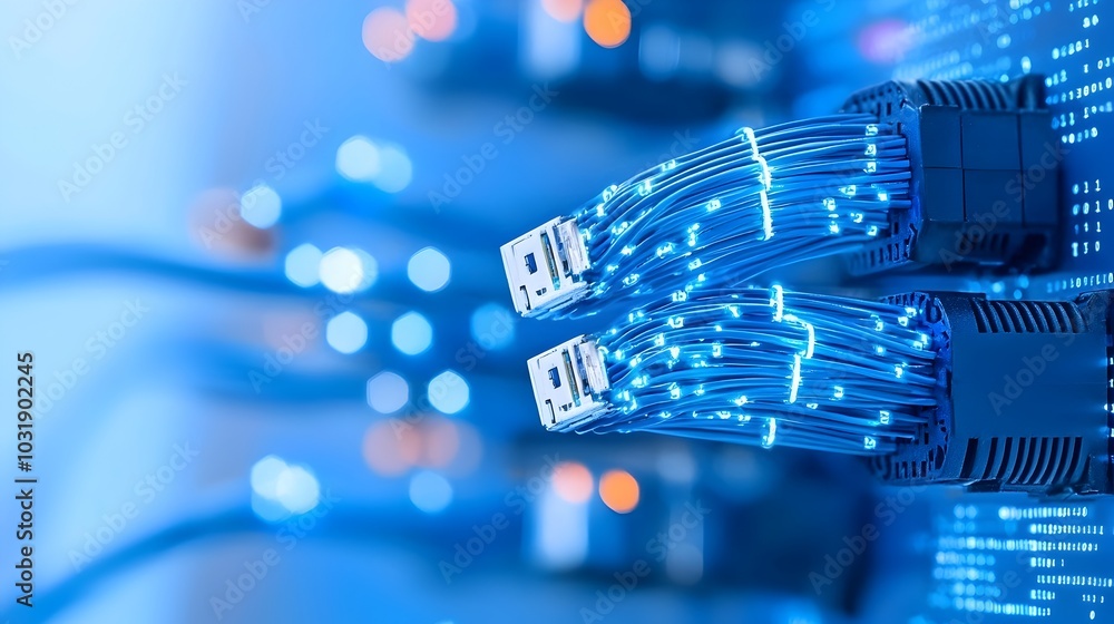Poster Intricately Woven Network of Digital Cables Overlaying Data Graphs Symbolizing the Interconnectivity of Modern Technology and Digital Systems