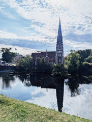 View of St. Alban's church from Kastellet, Copenhagen