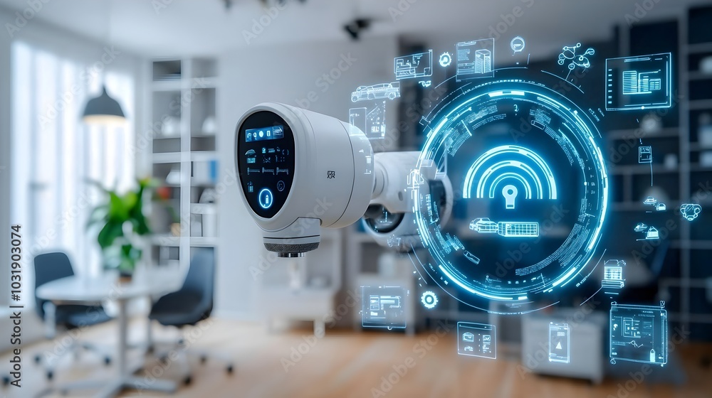 Leinwandbilder IoT Security Sensors Controlling Access Points to Optimize Efficiency and Safety in a Smart Office Environment