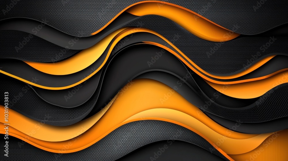 Aufkleber dynamic waves of orange and black a captivating blend of flowing patterns and textures for modern de