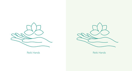 Reiki Hands Vector Icon for Energy Healing and Wellness