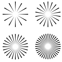 Obraz premium Sunburst icon, vector set. Sunburst element radial stripes or sunburst background. Sunrise, sunset icon. Sunburst icon collection vector. 10 eps.