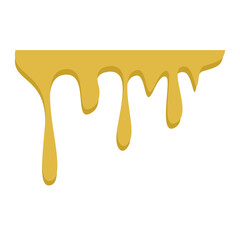 Honey dripping. Golden yellow realistic syrup. Liquid melt illustration