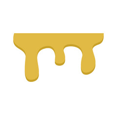 Honey dripping. Golden yellow realistic syrup. Liquid melt illustration