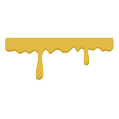 Honey dripping. Golden yellow realistic syrup. Liquid melt illustration