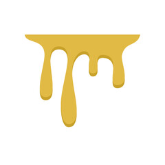 Honey dripping. Golden yellow realistic syrup. Liquid melt illustration