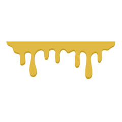 Honey dripping. Golden yellow realistic syrup. Liquid melt illustration