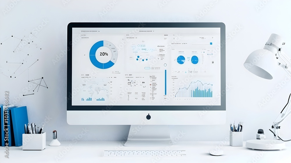 Fototapete real time water monitoring dashboard in control room for environmental data visualization and analys