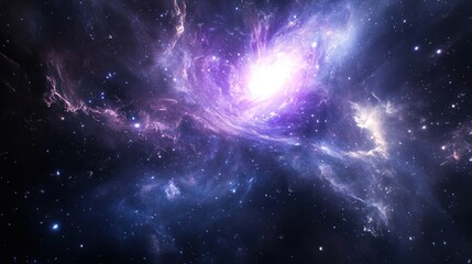 Fototapeta premium A cosmic nebula with swirling clouds of gas and dust, illuminated by a bright star.