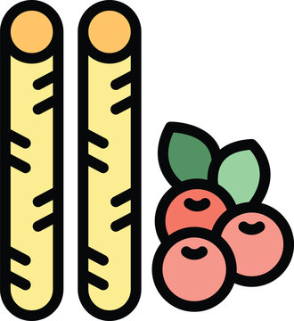 yellow sticks and red berries clip art preview