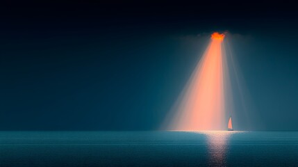 Single Ray of Sunlight Dramatically Piercing Through Ominous Dark Clouds Symbolizing Hope Faith and Resilience in the Face of Adversity