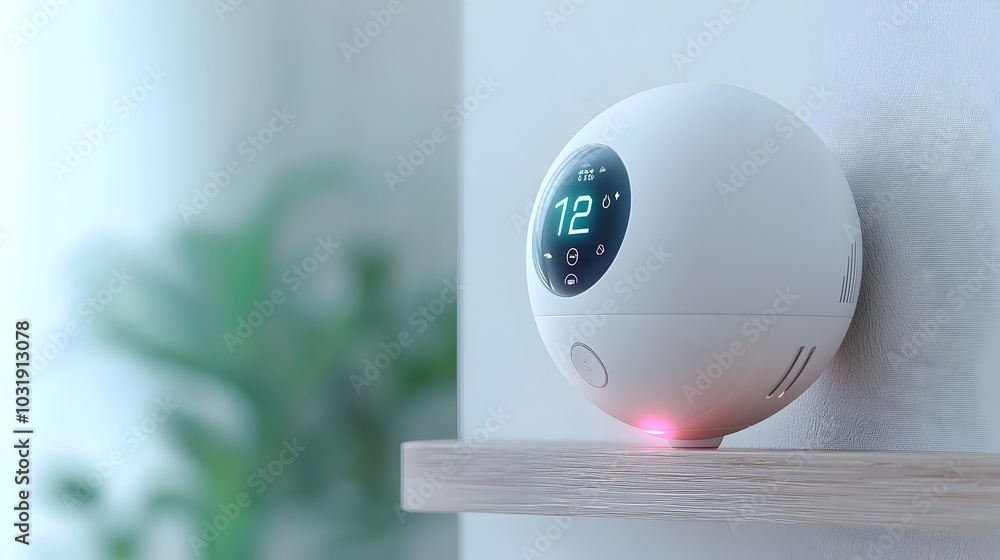 Leinwandbilder sleek and modern smart thermostat with real time temperature display and advanced climate control ca