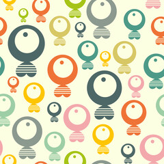 The Colorful Fishes Seamless pattern on a Cream background