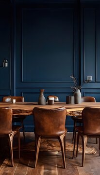 decorated dinning room
luxury dinning room with blue walls
