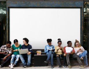 Billboard png transparent mockup, students design