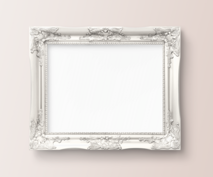 Luxurious baroque frame  png mockup, transparent design
