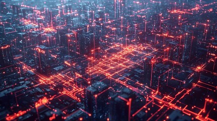 Glowing Quantum Cityscape   Visualizing the Future of Smart Interconnected Urban Environments