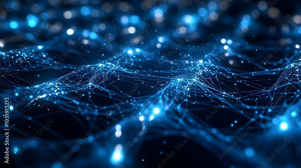 Poster quantum internet enhanced communication concept with glowing neural networks