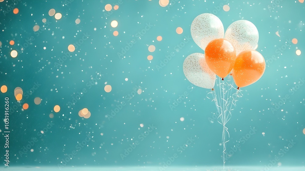 Poster Transparent balloons filled with glittering confetti create a mesmerizing and enchanting atmosphere for a glamorous celebratory event evoking a sense of joy wonder and indulgence