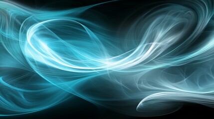 Naklejka premium Ethereal Teal Waves of Light and Motion