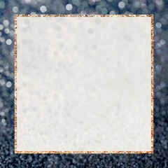 Obraz premium Golden glittery rectangle frame transparent png