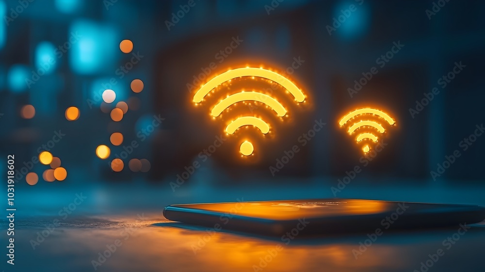 Poster virtual private network vpn disconnection signaled by warning symbols appearing on digital screen cy