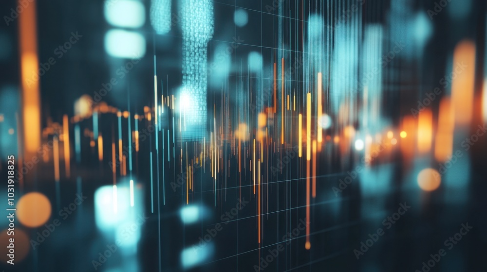 Poster abstract digital sound waves and data visualization