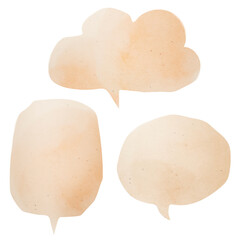 Beige speech bubble set  design element